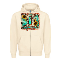 Sandshell gemini turquoise cowhide Zipper Hoodie - RanaPortraitStore