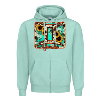 Seafoam gemini turquoise cowhide Zipper Hoodie - RanaPortraitStore