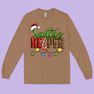 Santa's Helper Christmas Long Sleeve Tee Designed By Artiststas