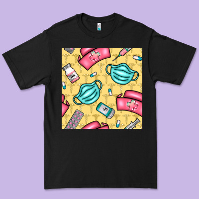 Nurse Medicine Seamless Pattern Premium Tee Designed By Bundleandbundleshop