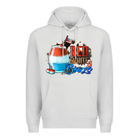 Dove Grey Red White  Booze With Cowhide Background Premium Hoodie - Jasminsmagicworld