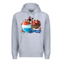 Heather Grey Red White  Booze With Cowhide Background Premium Hoodie - Jasminsmagicworld