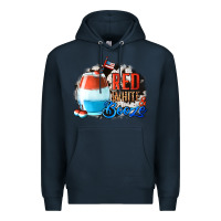 Navy Red White  Booze With Cowhide Background Premium Hoodie - Jasminsmagicworld