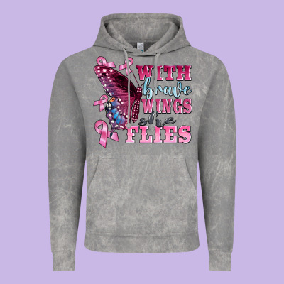 With Brave Wings She Flies Vintage Hoodie Designed By Barkaloodesign