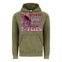 Vintage Olive with brave wings she flies Vintage Hoodie - BarkalooDesign