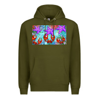 Army Green crab and starfish  cup Premium Hoodie - BarkalooDesign