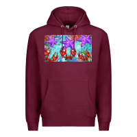 Burgundy crab and starfish  cup Premium Hoodie - BarkalooDesign