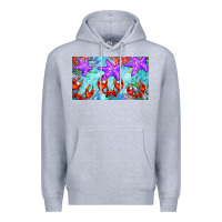 Heather Grey crab and starfish  cup Premium Hoodie - BarkalooDesign