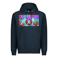 Navy crab and starfish  cup Premium Hoodie - BarkalooDesign