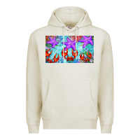 Oatmeal Heather crab and starfish  cup Premium Hoodie - BarkalooDesign