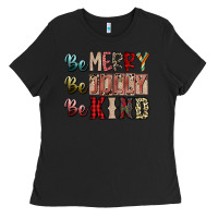 Black be merry be jolly be kind Ladies Tee - SublimationCraftShop