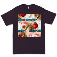 Plum Best Teacher Seamless Pattern Premium Tee - BundleAndBundleShop