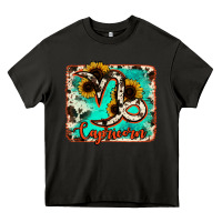 Asphalt capricorn turquoise cowhide Heavy Core Tee - RanaPortraitStore