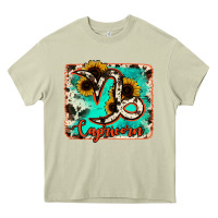 Mossy capricorn turquoise cowhide Heavy Core Tee - RanaPortraitStore