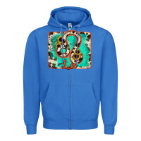 True Royal leo turquoise cowhide Zipper Hoodie - RanaPortraitStore