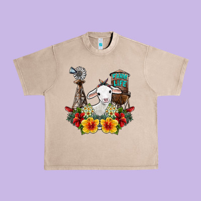 Farm Life Sheep Urban Heavy Tee Designed By Sublimationcraftshop