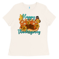 Bone Happy Thanksgiving Pumpkin Pie Ladies Tee - LillyAllenDesigns