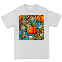 Dove Grey pumpkin and butterfly seamless pattern Premium Tee - BundleAndBundleShop