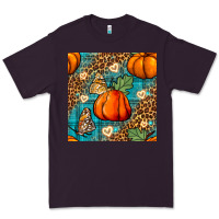 Plum pumpkin and butterfly seamless pattern Premium Tee - BundleAndBundleShop