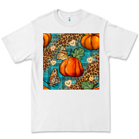 White pumpkin and butterfly seamless pattern Premium Tee - BundleAndBundleShop