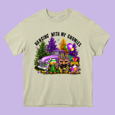 Mardi Gras Hanging With My Gnomies Heavy Core Tee Designed By Fadigitalartstudio