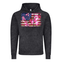 Vintage Black breast cancer american flag background Vintage Hoodie - BarkalooDesign