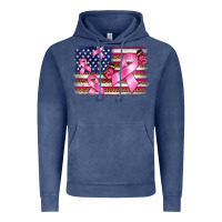Vintage Denim breast cancer american flag background Vintage Hoodie - BarkalooDesign