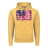Vintage Mustard breast cancer american flag background Vintage Hoodie - BarkalooDesign
