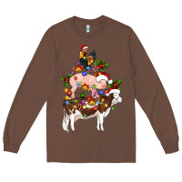 Chestnut stacked christmas farm animals Long Sleeve Tee - Artiststas