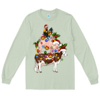 Matcha stacked christmas farm animals Long Sleeve Tee - Artiststas