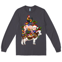 Smoke stacked christmas farm animals Long Sleeve Tee - Artiststas