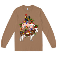 Toasted Coconut stacked christmas farm animals Long Sleeve Tee - Artiststas