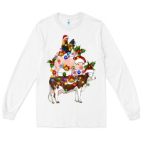 White stacked christmas farm animals Long Sleeve Tee - Artiststas