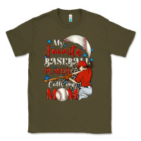 Army Green My favorite baseball player calls me mom Classic Tee - FaDigitalArtStudio