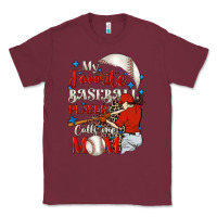 Burgundy My favorite baseball player calls me mom Classic Tee - FaDigitalArtStudio