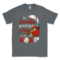 Charcoal Heather My favorite baseball player calls me mom Classic Tee - FaDigitalArtStudio