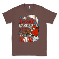 Chestnut My favorite baseball player calls me mom Classic Tee - FaDigitalArtStudio