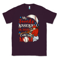 Plum My favorite baseball player calls me mom Classic Tee - FaDigitalArtStudio