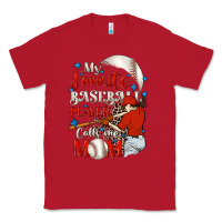 Red My favorite baseball player calls me mom Classic Tee - FaDigitalArtStudio