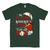 Sports Green My favorite baseball player calls me mom Classic Tee - FaDigitalArtStudio
