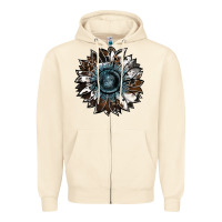 Cowhide Leopard And  Leather Sunflower Zipper Hoodie | Teevron