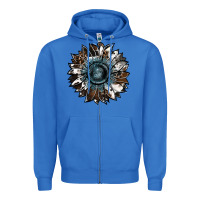 True Royal cowhide leopard and  leather sunflower Zipper Hoodie - RanaPortraitStore