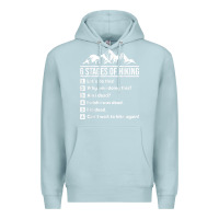 Blue Mist hiking 6 stages of hiking funny hiking nature adventure Premium Hoodie - baoMotion