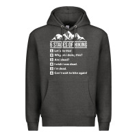 Charcoal Heather hiking 6 stages of hiking funny hiking nature adventure Premium Hoodie - baoMotion