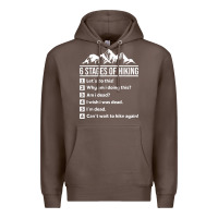 Coffee hiking 6 stages of hiking funny hiking nature adventure Premium Hoodie - baoMotion