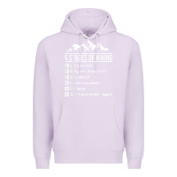 Lilac hiking 6 stages of hiking funny hiking nature adventure Premium Hoodie - baoMotion