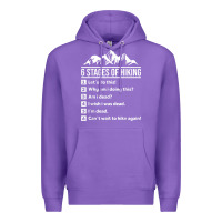 Purple hiking 6 stages of hiking funny hiking nature adventure Premium Hoodie - baoMotion