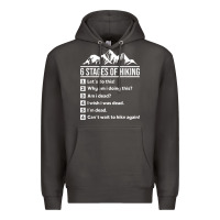 Smoke hiking 6 stages of hiking funny hiking nature adventure Premium Hoodie - baoMotion