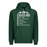 Sports Green hiking 6 stages of hiking funny hiking nature adventure Premium Hoodie - baoMotion