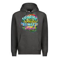 Charcoal Heather sunrise sunburn sunset repeat Premium Hoodie - BarkalooDesign
